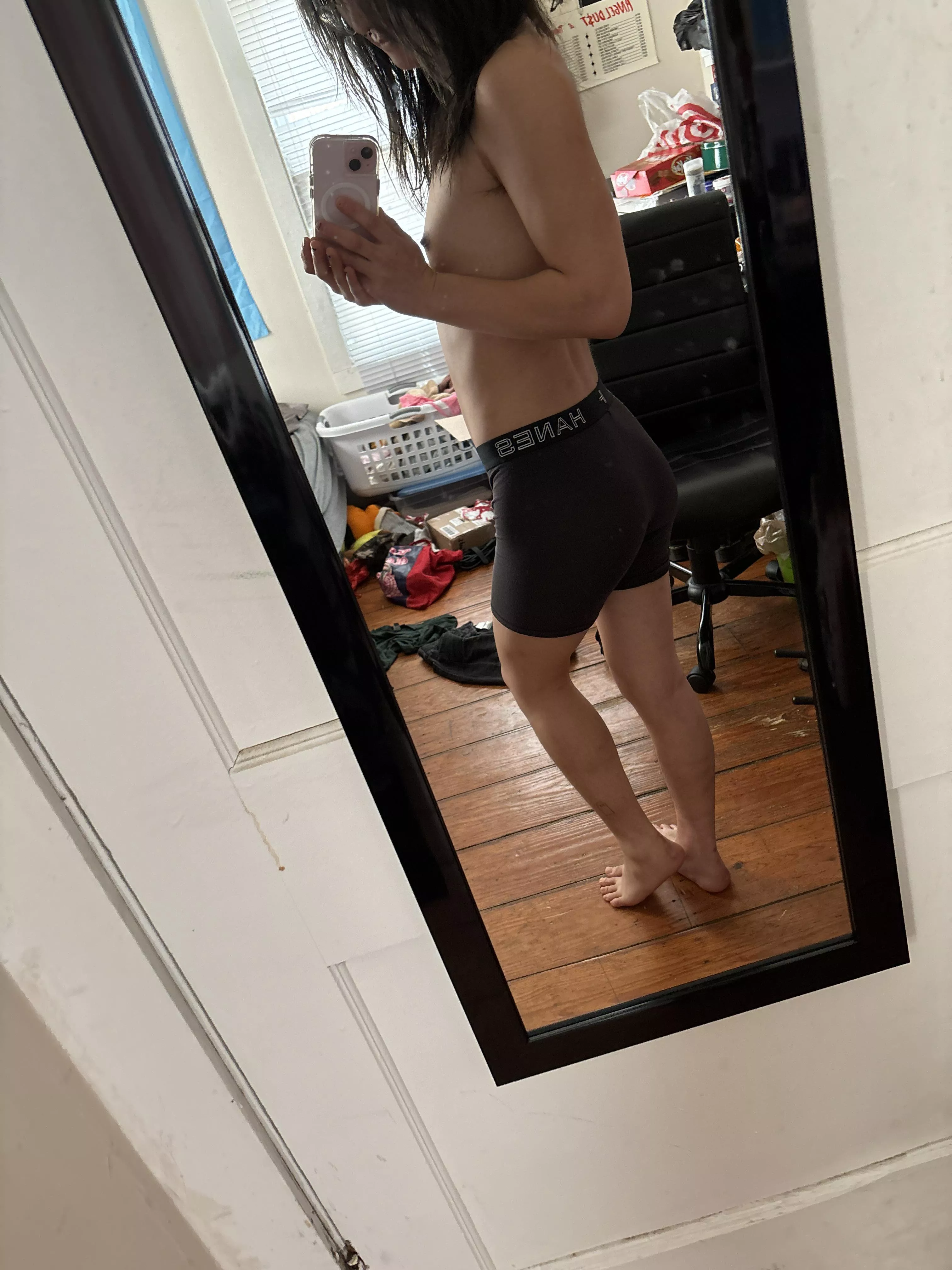 my boyfriend left his underwear at my house hehe