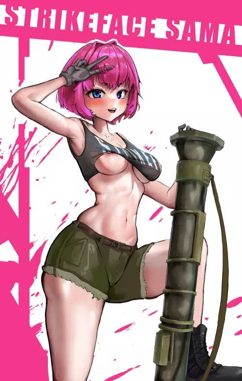 Strikeface-sama: battle pose