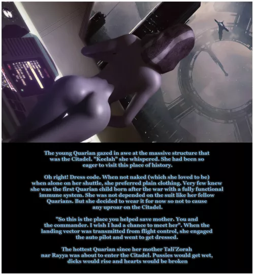 A special Quarian approaching the Citadel. (Rastifan)