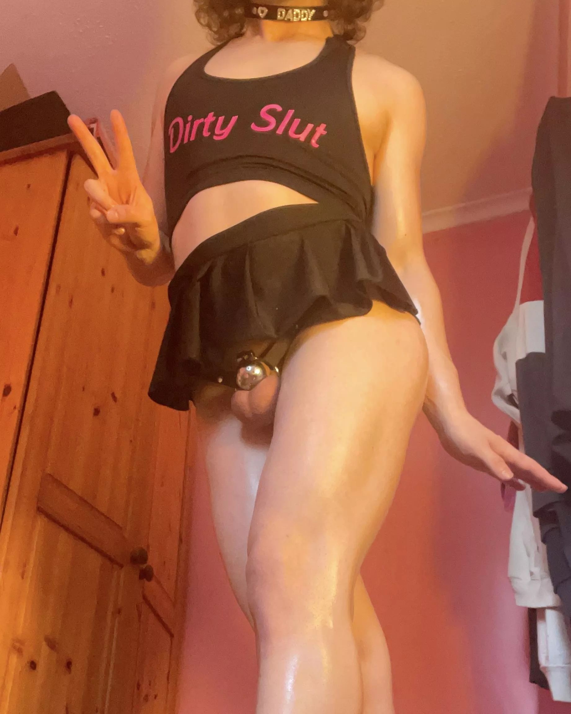 Can I be your sissy sister? We can wear matching cages and dress up slutty!
