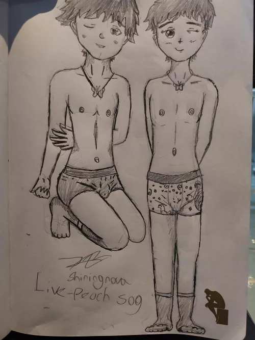 dressed down femboy, Live-Peach 509, art by me/Shiningnova ☺️💫