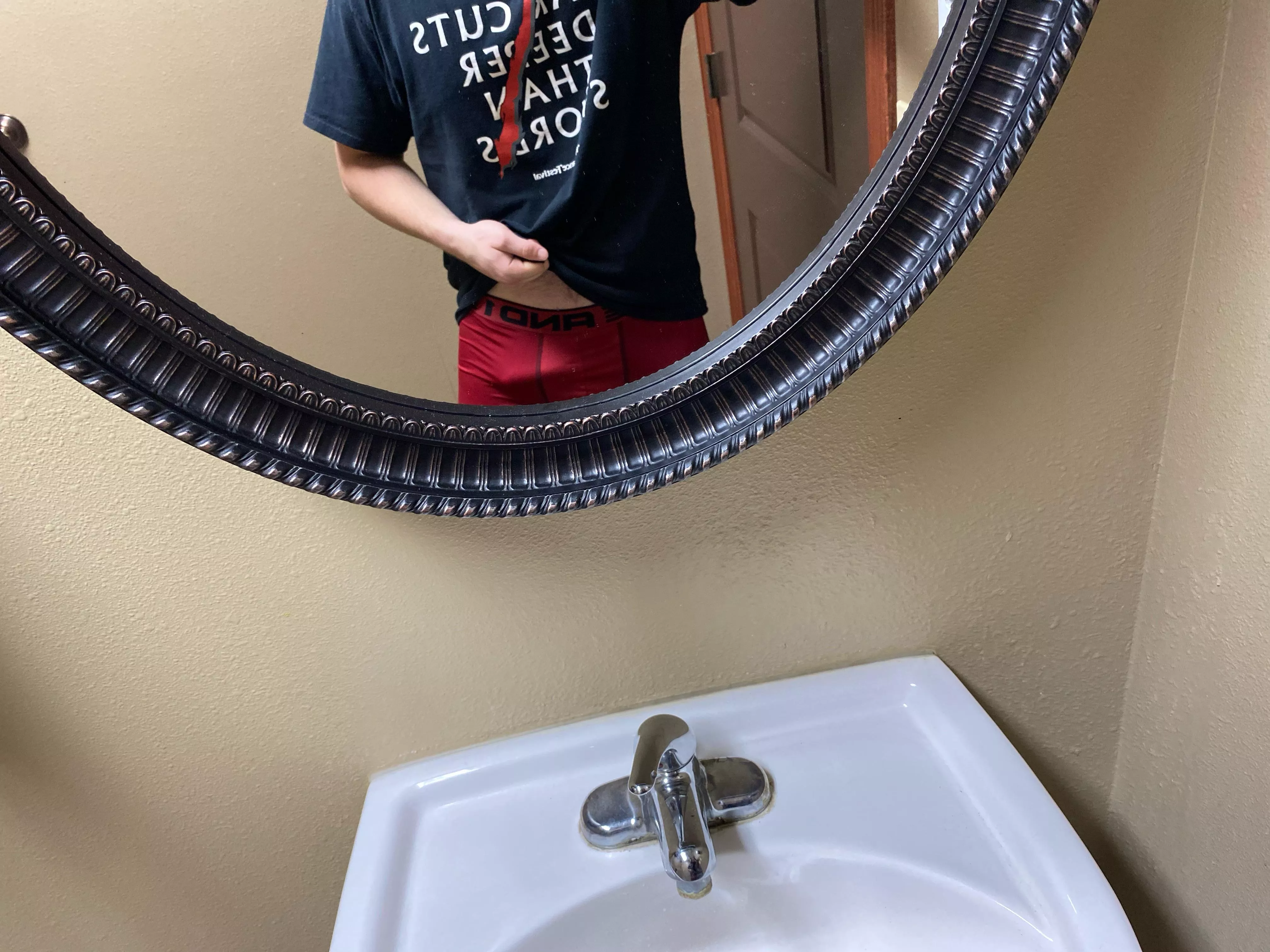 Had to hide in the bathroom