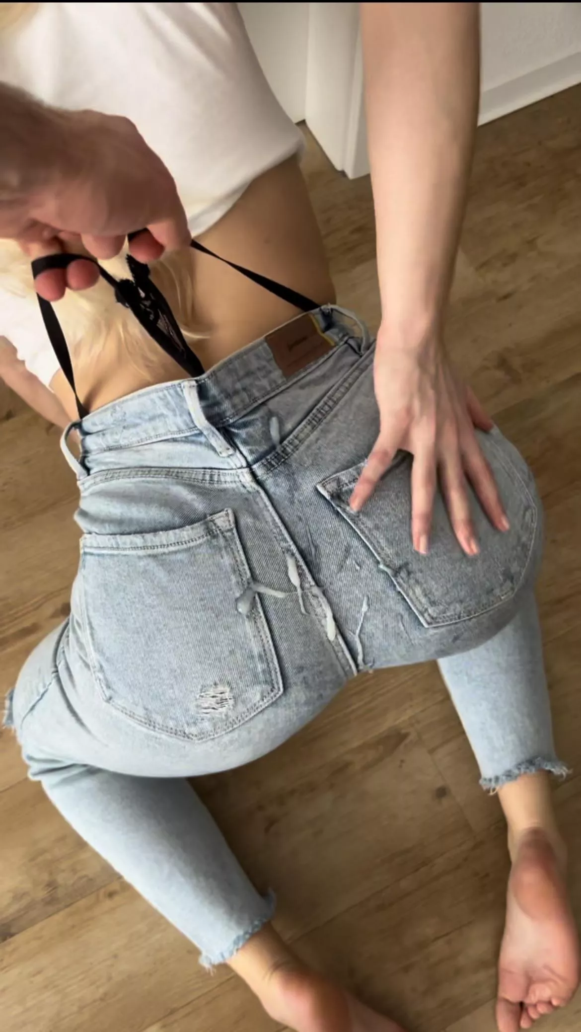 He comes on my ass and gave me parallel a wedgie