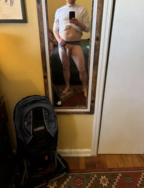 Quick dick flash for you ginger lovers. Is my dad bod okay or should I tone up?