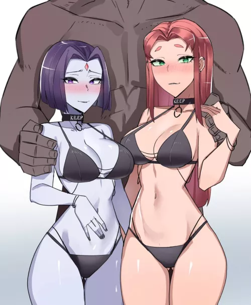 [DC Teen Titans] Raven and Starfire ready for a BBC threesome (ti keep)