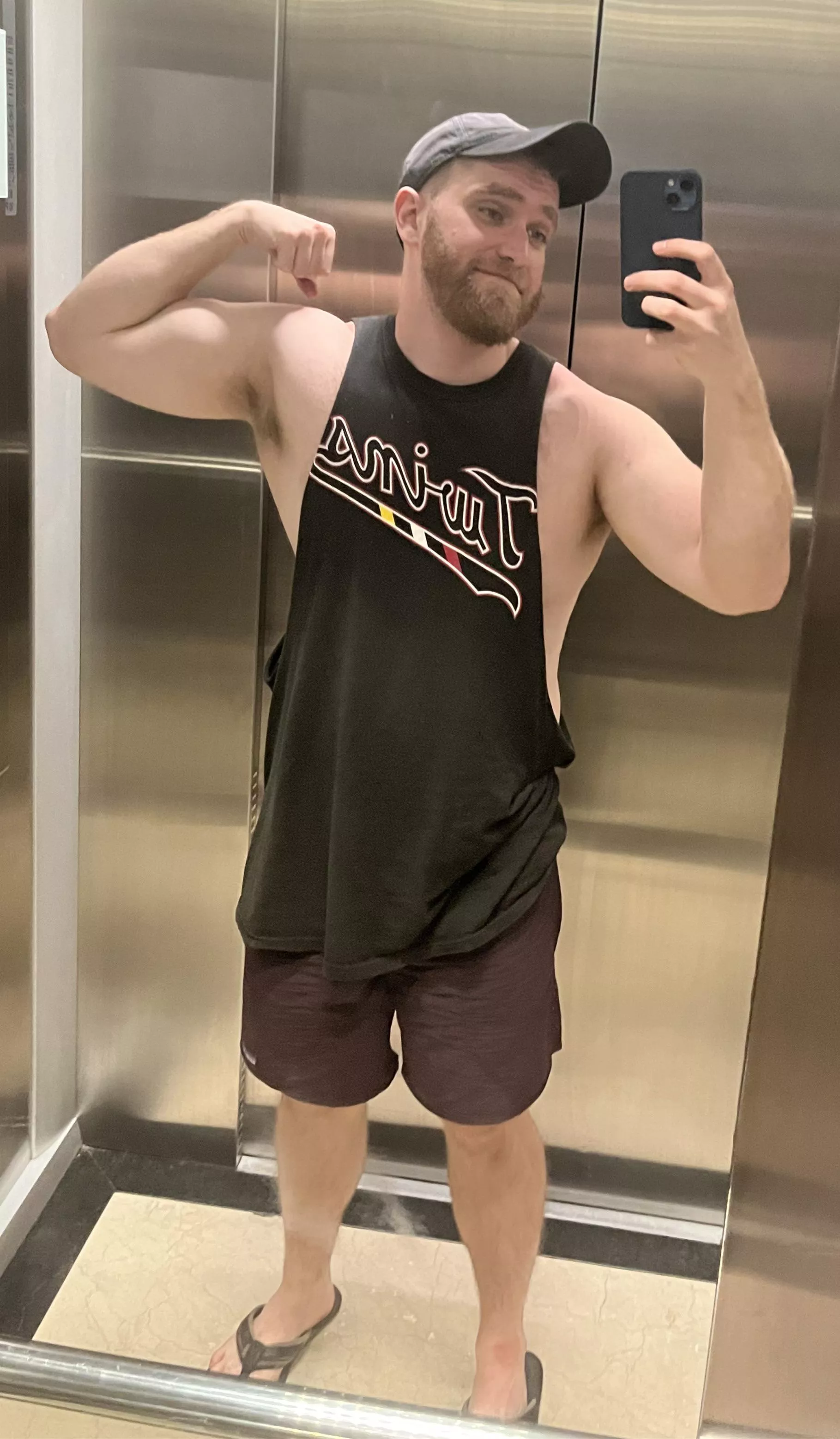 Going down in the hotel elevator