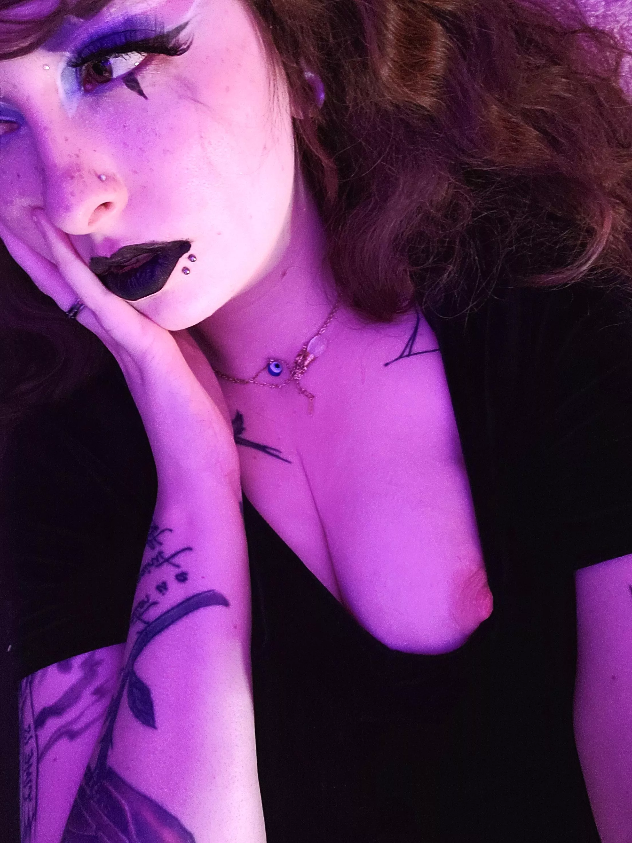 Goth girl nip slip
