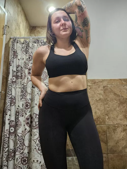 I love an old pair of black leggings.