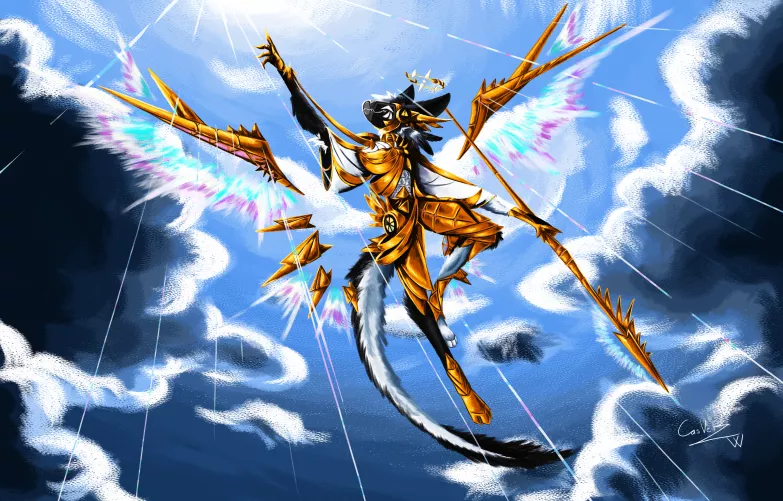 I tried to make a protogen covered in gold