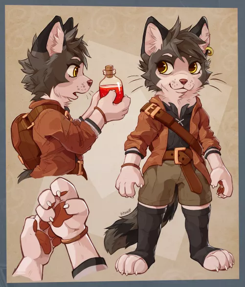 Peas the cat 😺⚔️ (art by me)