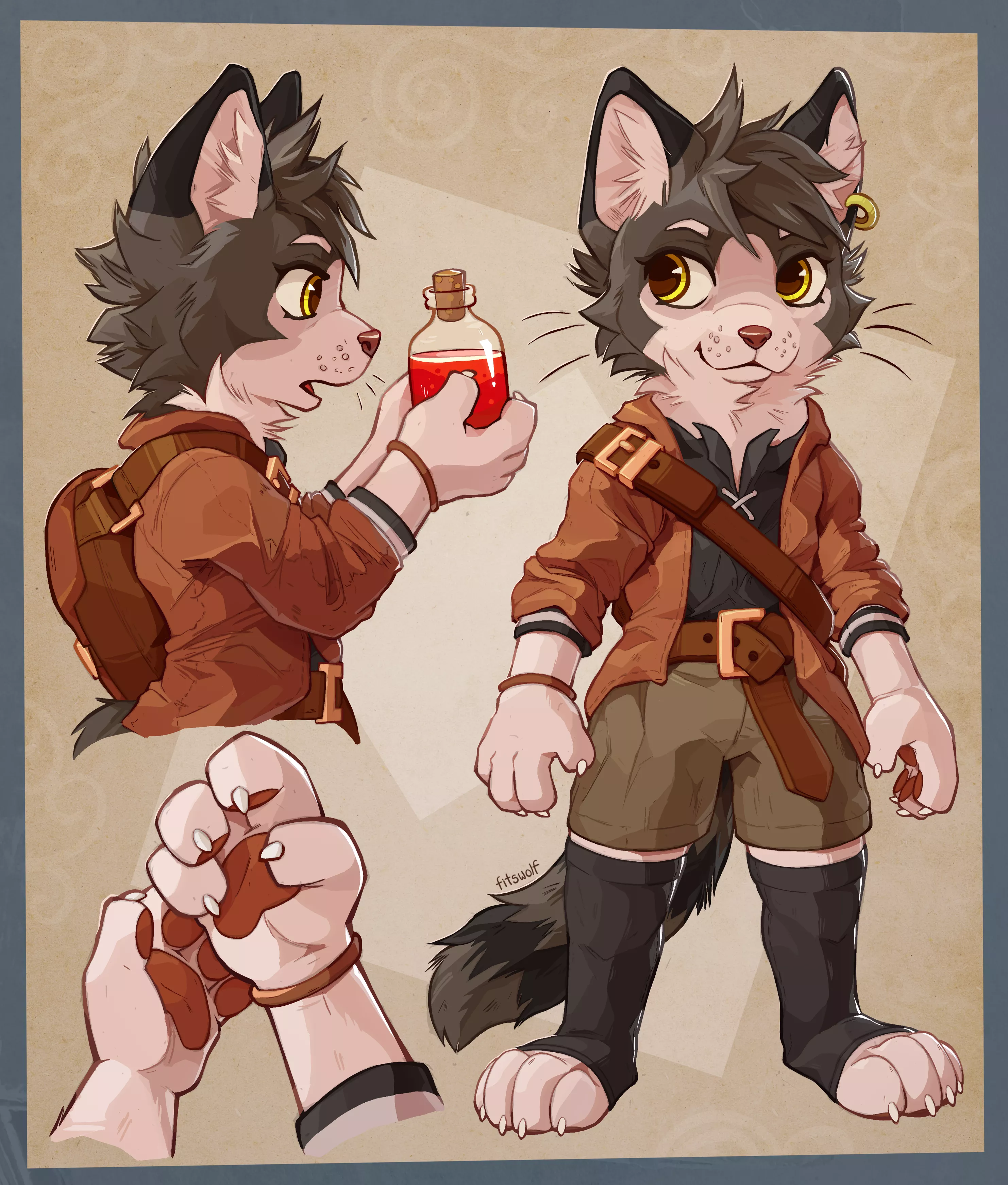 Peas the cat 😺⚔️ (art by me)