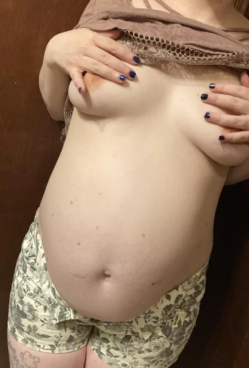 Small girl, big bump