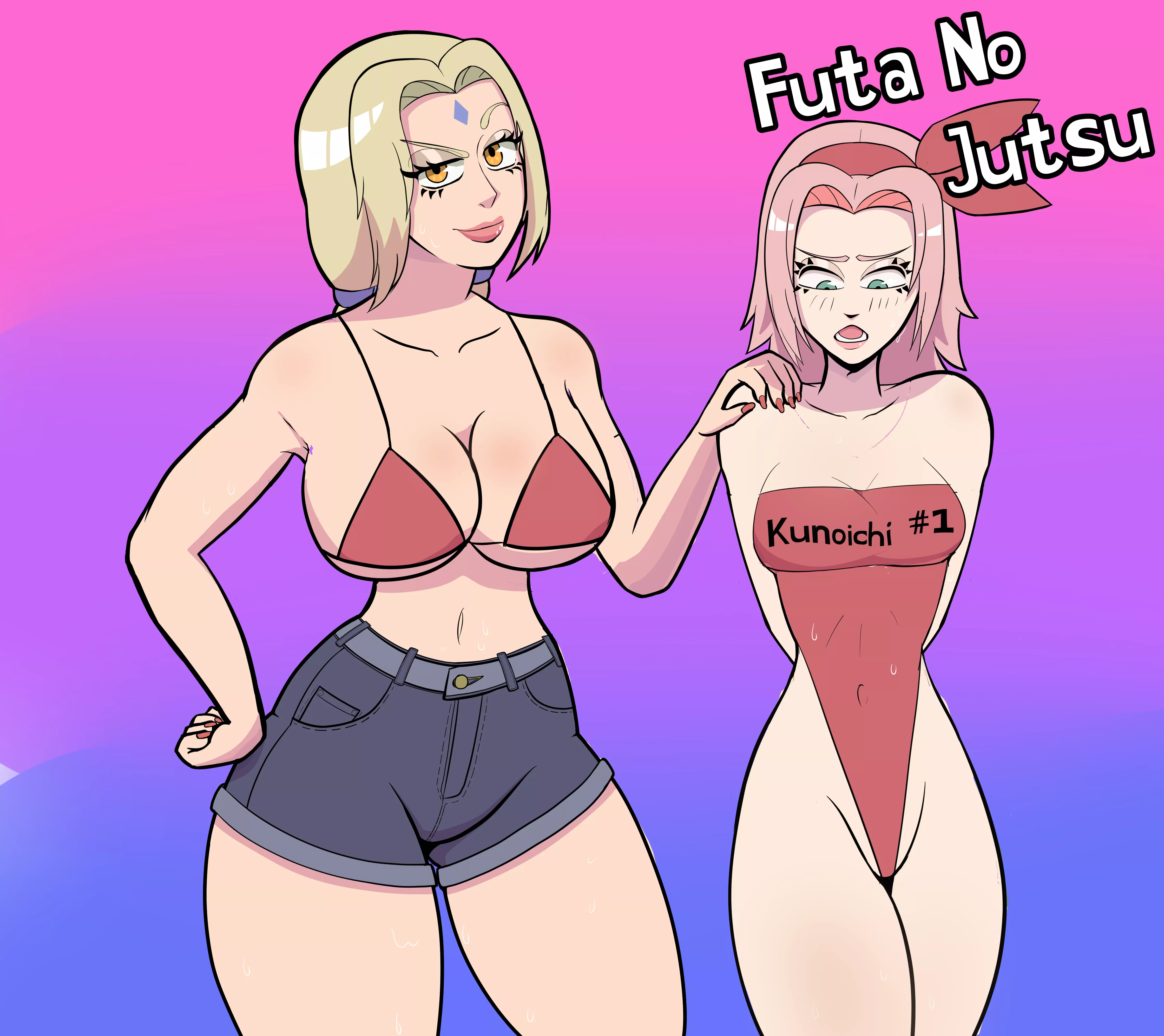 Tsunade and Sakura in training clothes