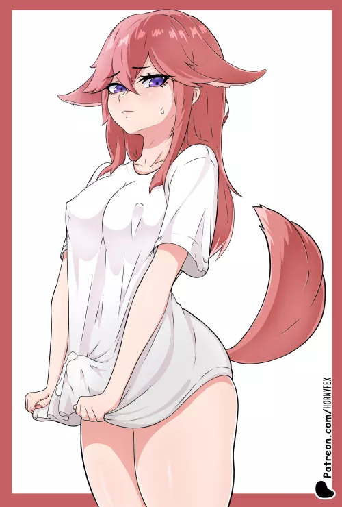 Yae Miko in just a shirt (HornyFex) [Genshin Impact]