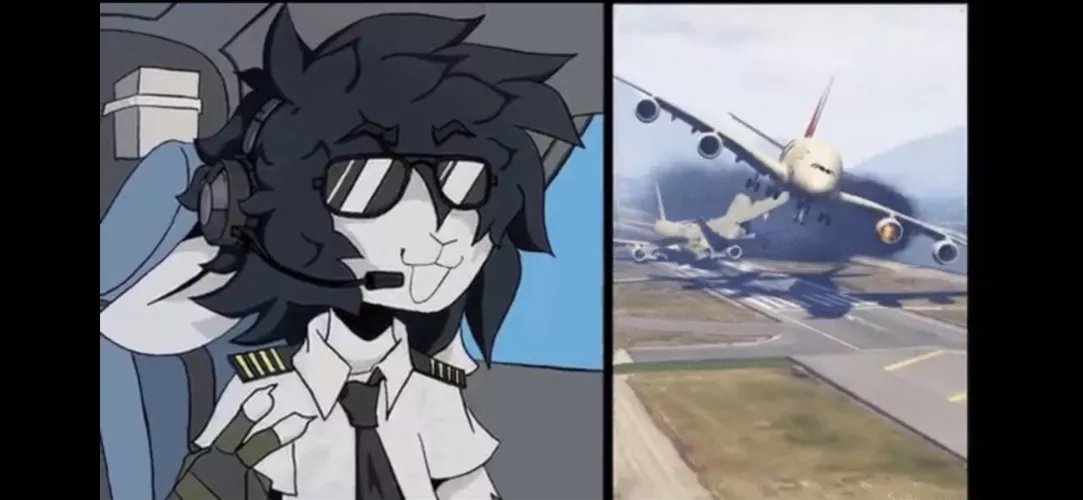 Bunny pilot doing a silly :3