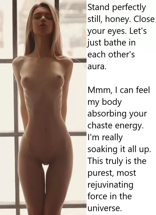 Chastity Fantasy: Caption 404. The power of chaste meditation.