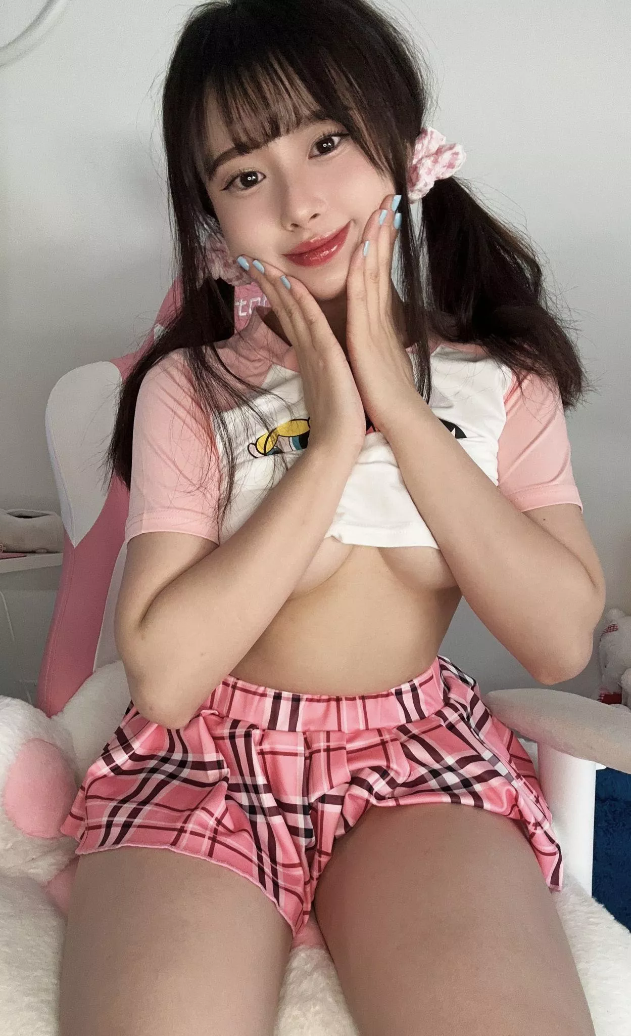 come over and figure out if there's nothing underneath this skirt