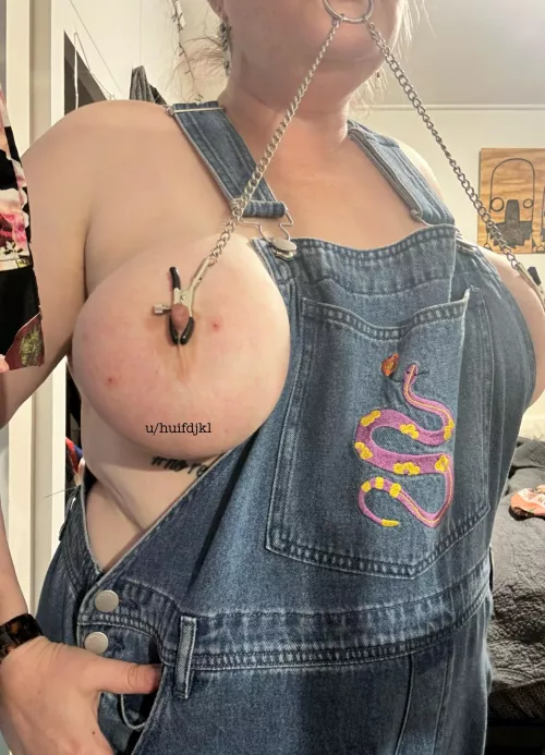 Dungarees and nipple clamps. Need I say any more? (33)