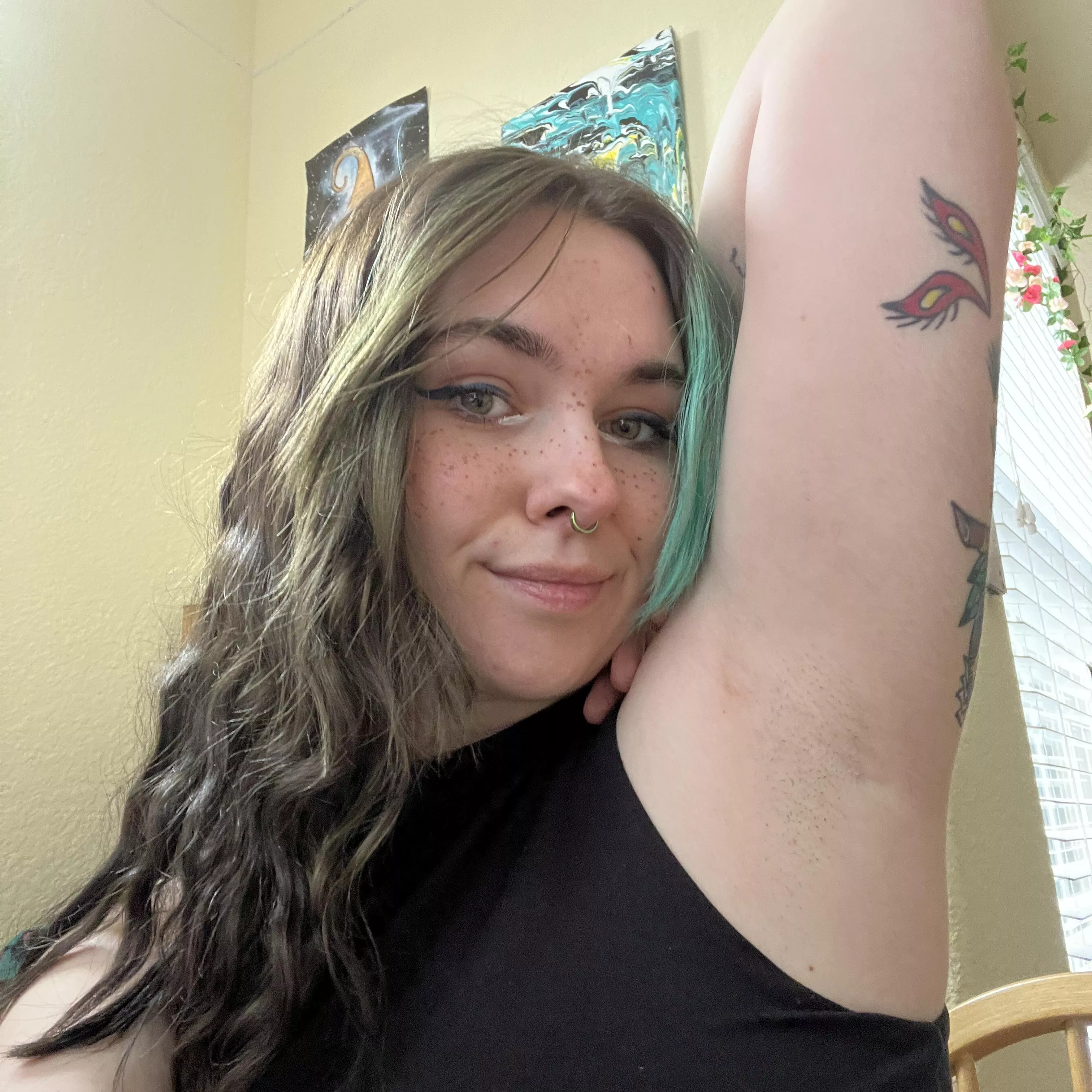 freshly shaven pits to inspire new growth! day 1 :)