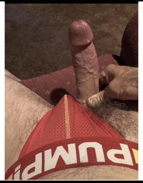 Hard in my pump jock