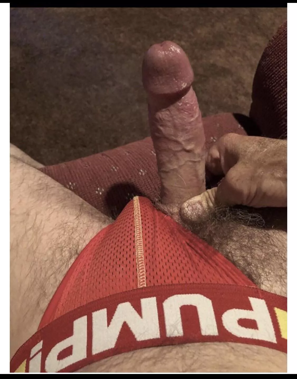 Hard in my pump jock