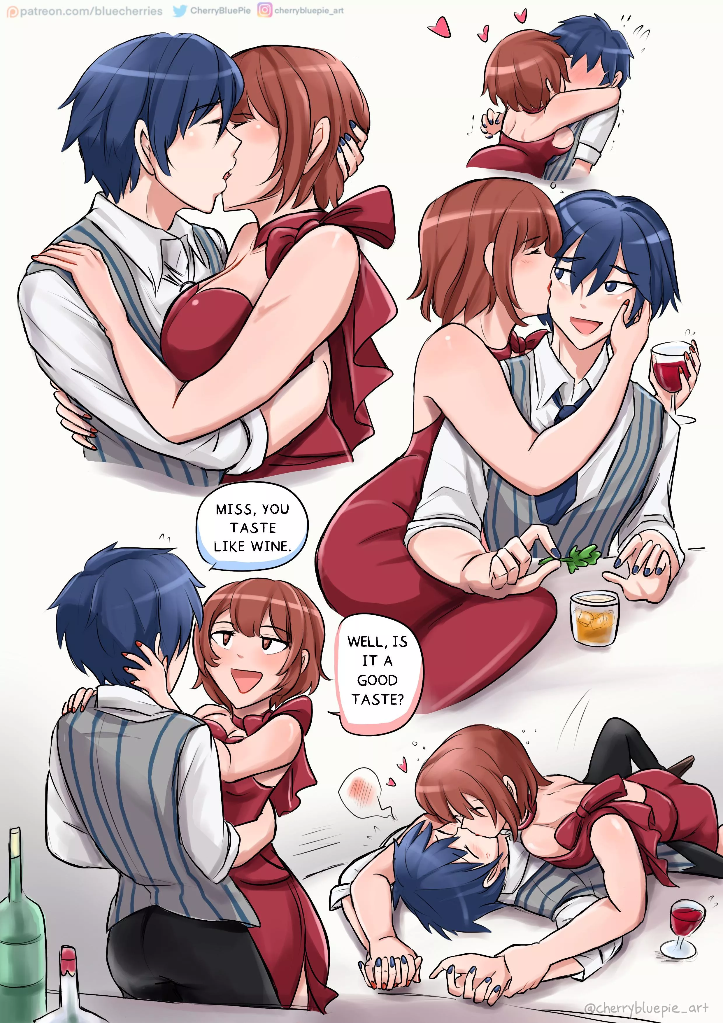 OC: bartender and his new drunk n affectionate girlfriend