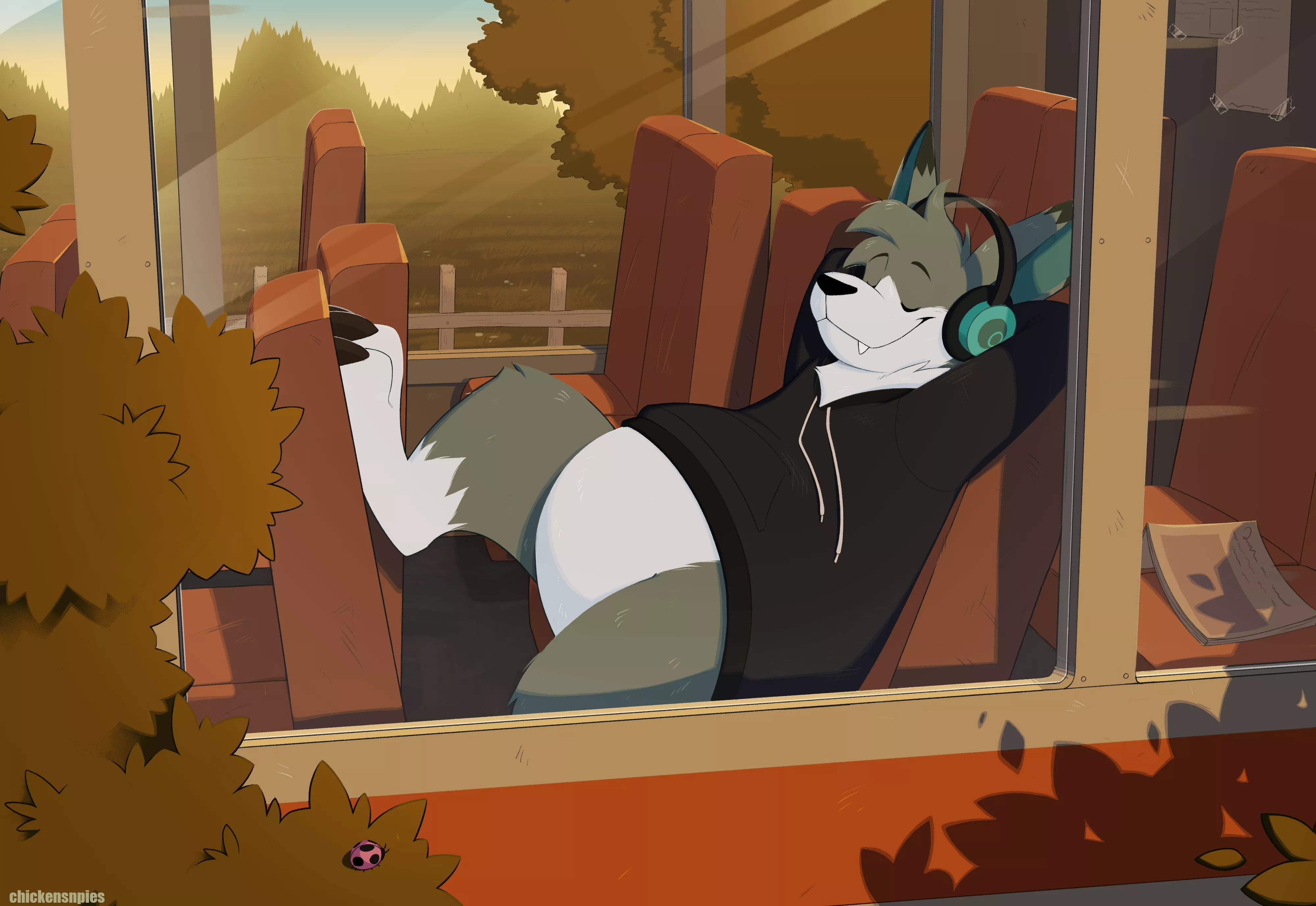 On their way home after a long day! (art by me, @chickensnpies1 on Twitter)