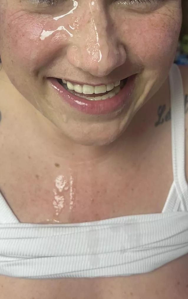2 day load of cum all over my MILF face