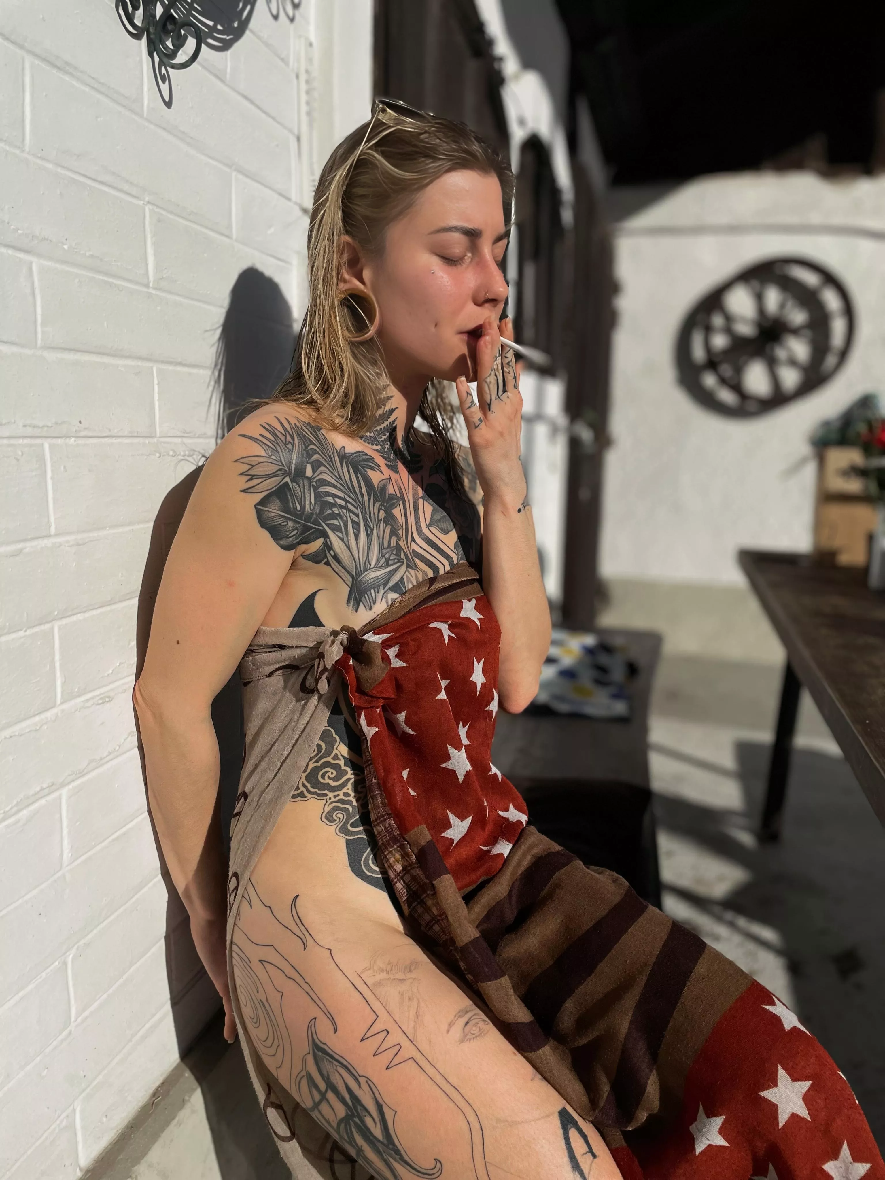 After shower cigarette