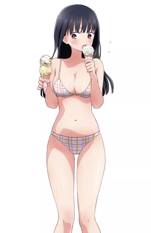 Anna Yamada Enjoying Ice Cream