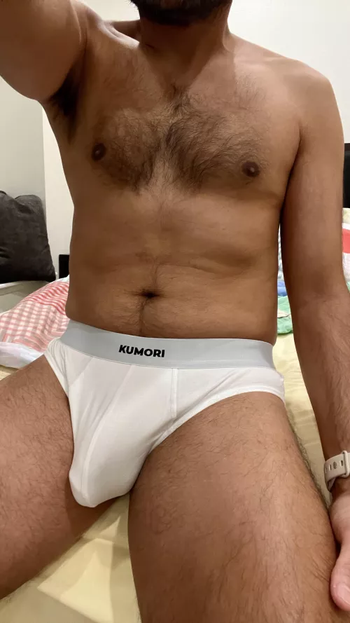bulging in some white kumori briefs