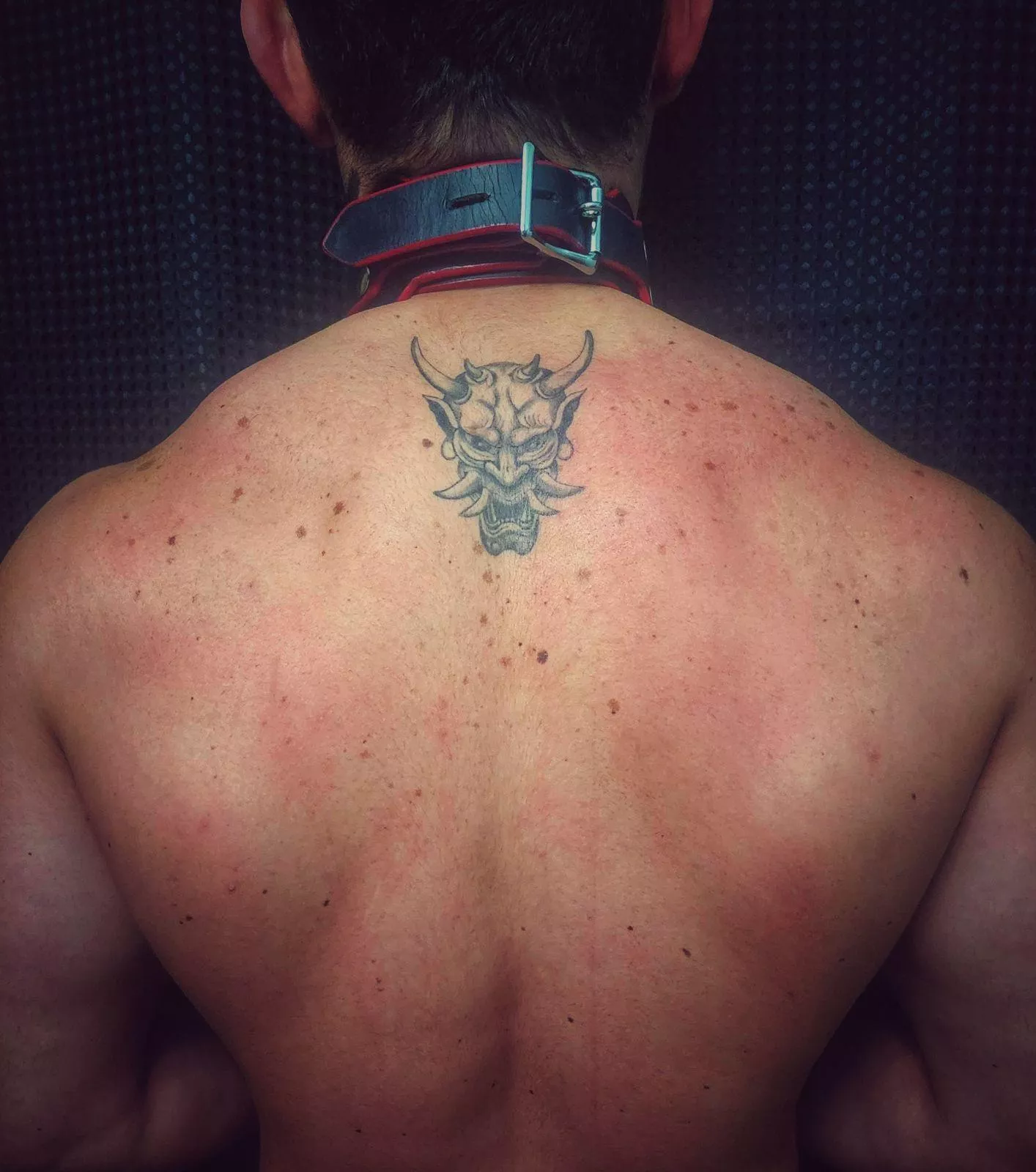 Collared, bitten, scratched and whipped. Isnt that perfect.