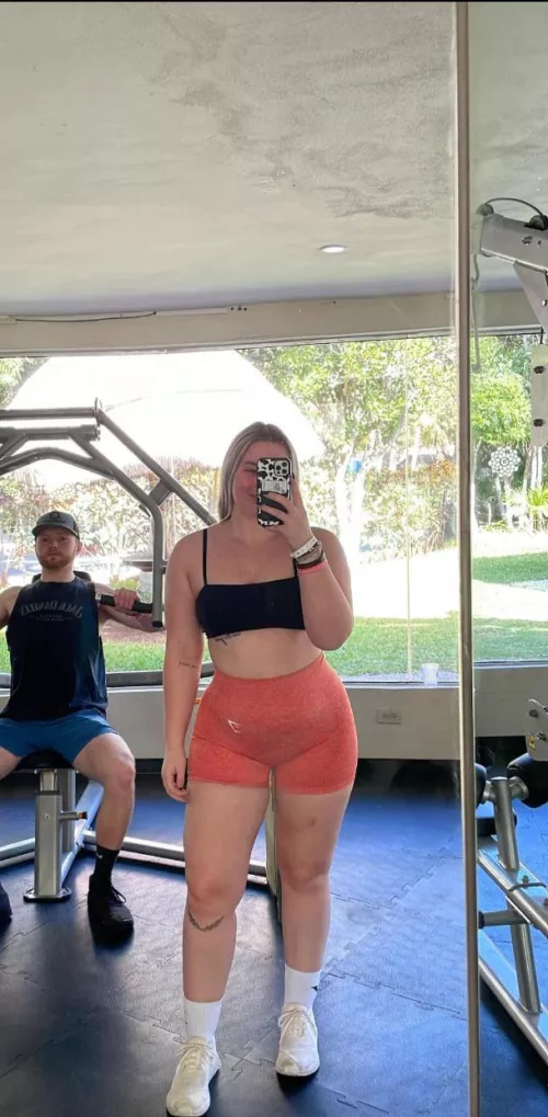 I can’t get over how thick my gf has gotten the last year of us going to the gym. I always see huge black men seeing her when he squats. They’ll sometimes compliment her on her form. She always is super friendly to them too.