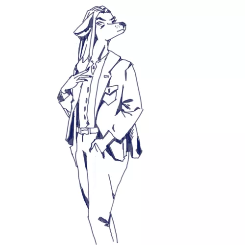 Kolka (her name) tries to be elegant (art by me)