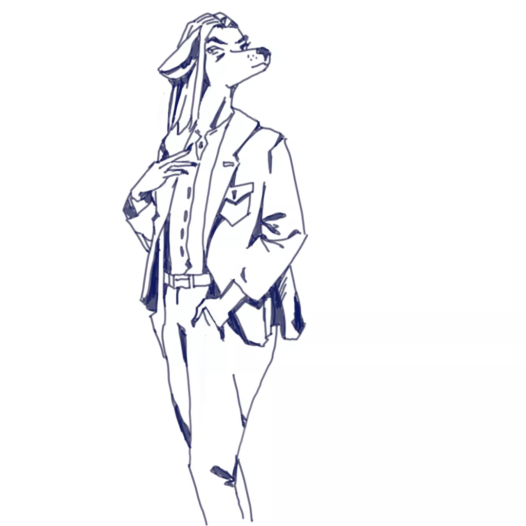 Kolka (her name) tries to be elegant (art by me)