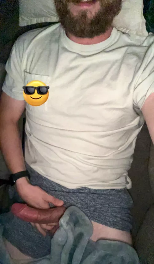 Morning wood on the couch