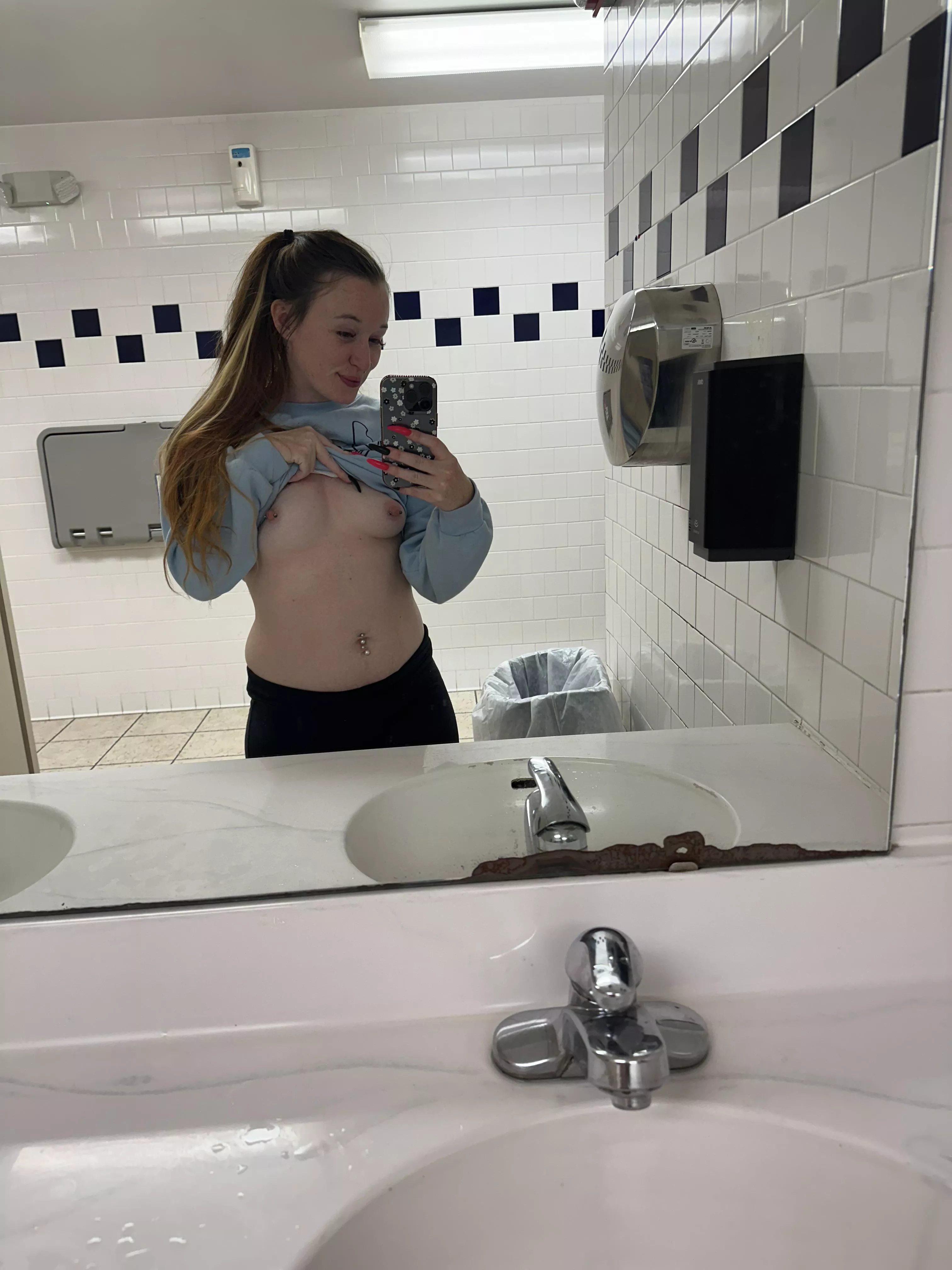 Public restroom flash