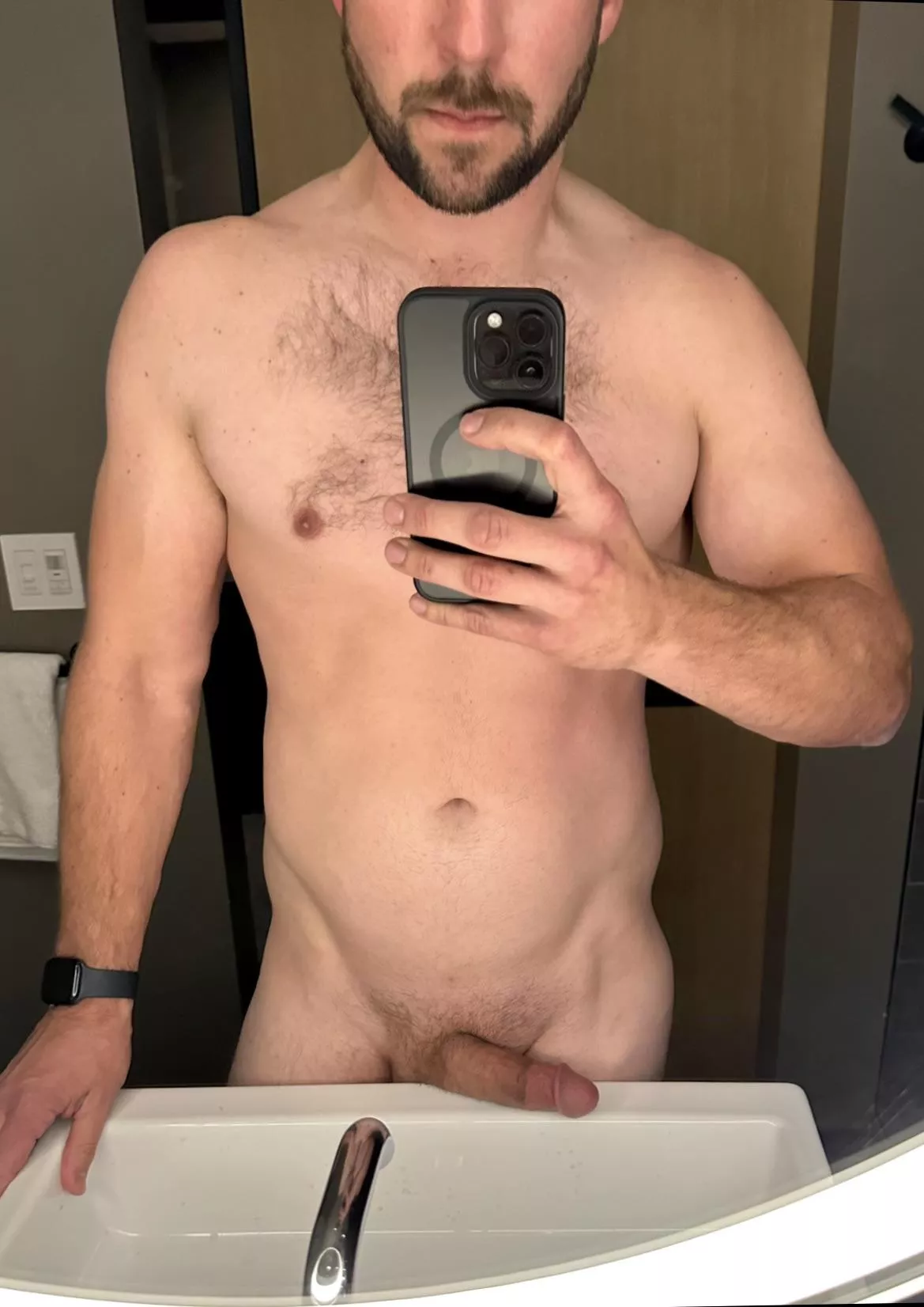 Sometimes after a long day of carrying around your cock it’s nice to just rest it on the counter