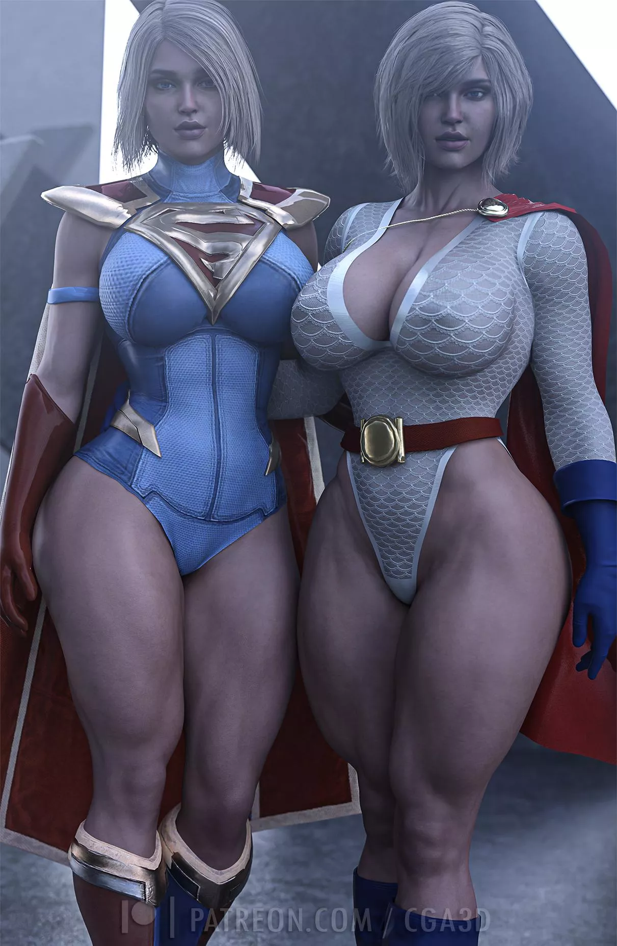 Supergirl and Power Girl (Cga3D) [DC]