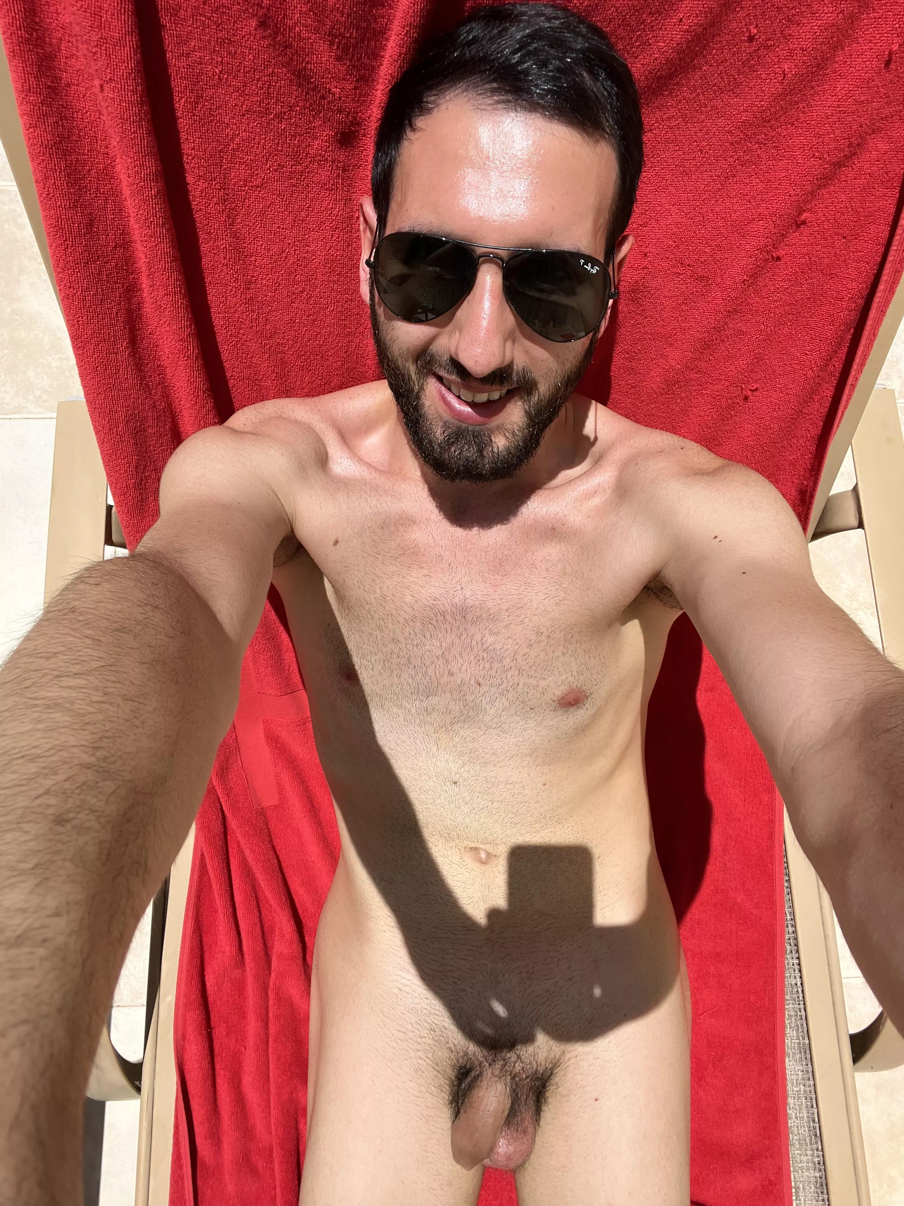 True naturists sunbathe naked on the balcony where possible