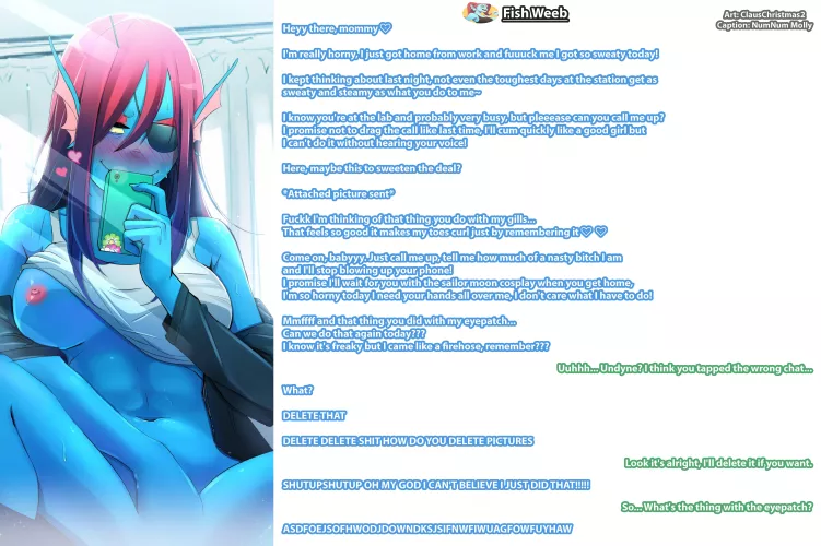 Undyne's Dirty Texting Fumble [Undertale][Sexting][Dirty Talk][Wrong Number][Needy][Surprisingly Bottom][Artist: ClausChristmas2]