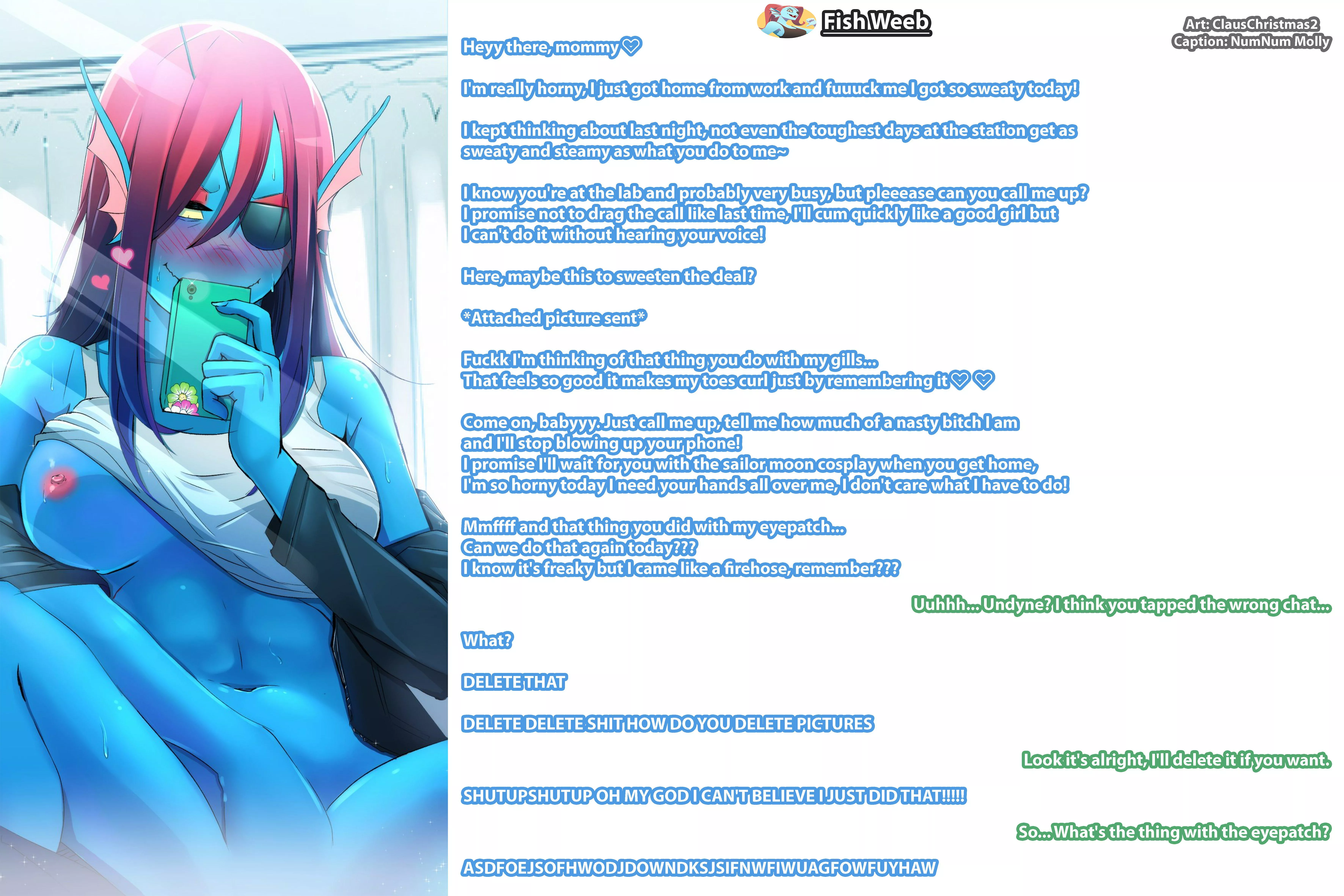 Undyne's Dirty Texting Fumble [Undertale][Sexting][Dirty Talk][Wrong Number][Needy][Surprisingly Bottom][Artist: ClausChristmas2]