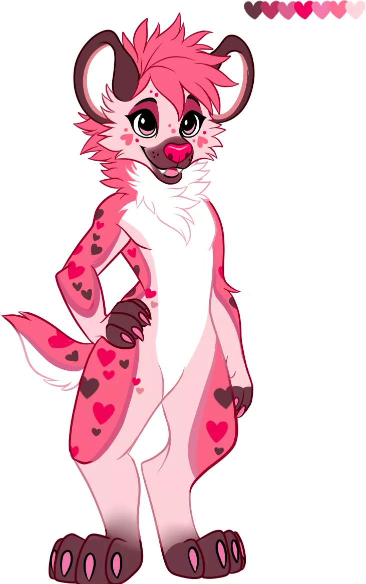 ValentiYEEN- Valentine's Day Hyena Adoptable (Art & Design by Me!)