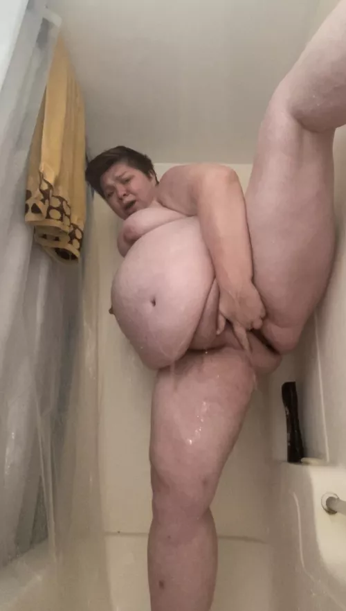 Wet, naked, bendy, pregnant, and horny.