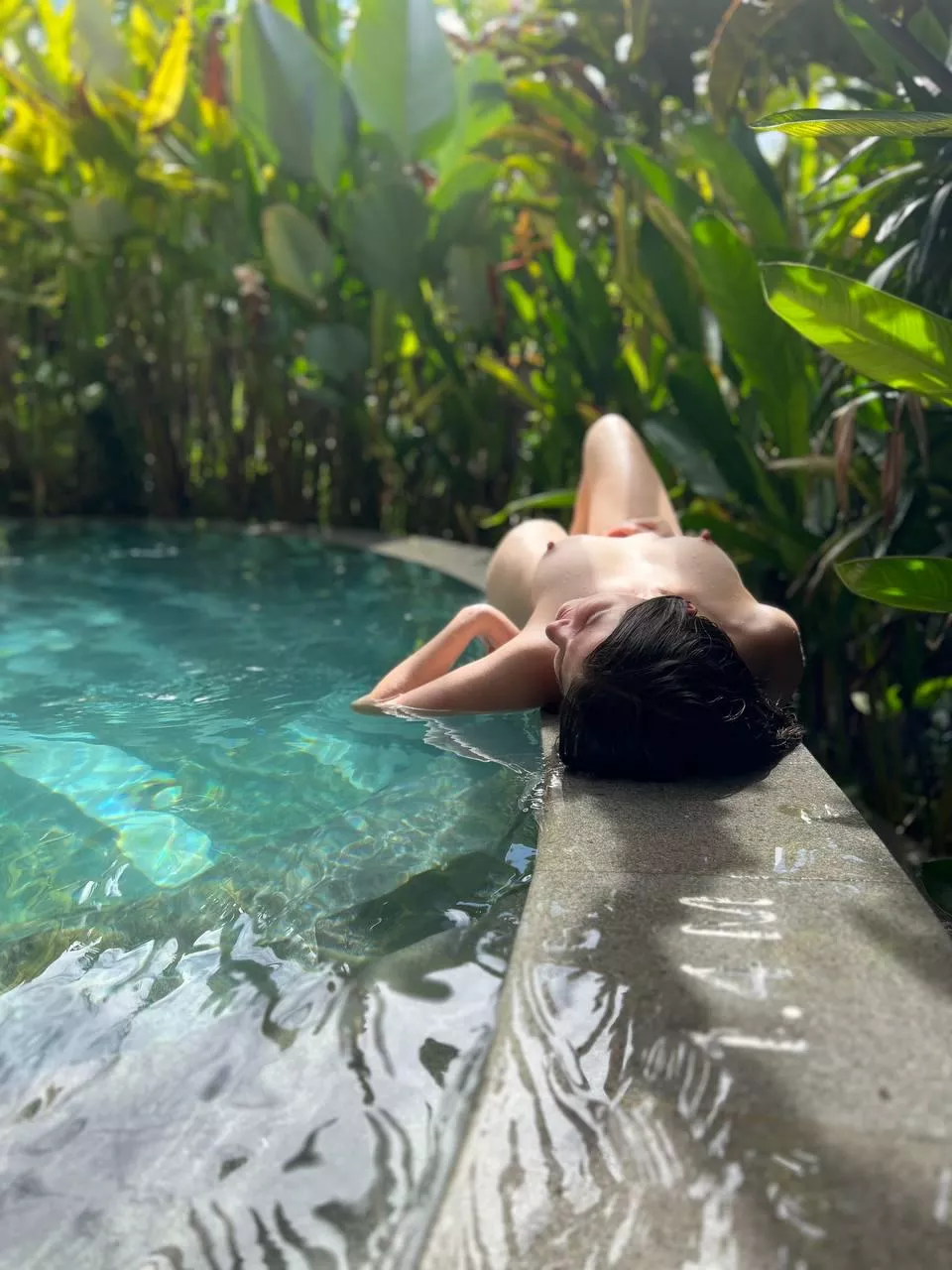 What would you say if you noticed a girl like me sunbathing naked by the pool?