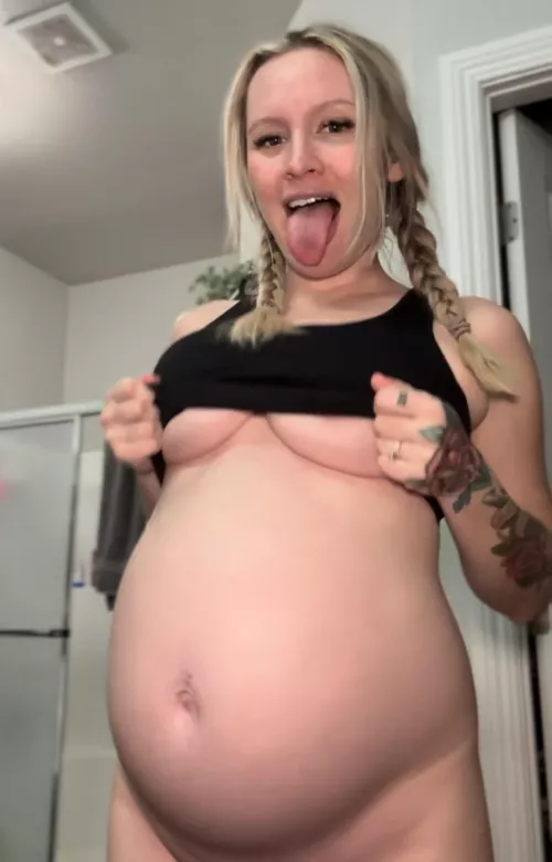 Which do you prefer…pregnant tits or pregnant belly? I can’t wait to be engorged again.