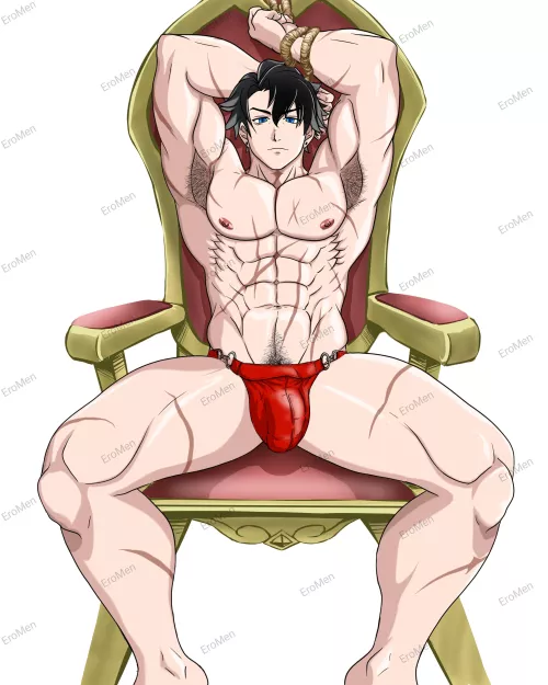 Wriothesley Wearing Red Undies (@EromenBara / EroMen)