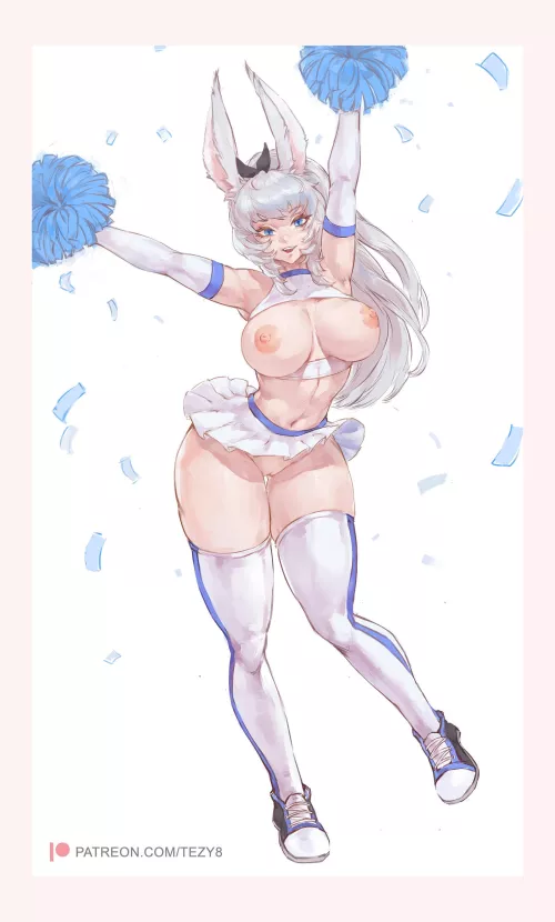 Bunny girl is a cheerleader!