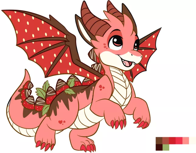 Chocolate Dipped Strawberry Dragon - Adoptable (Art & Design by Me!)