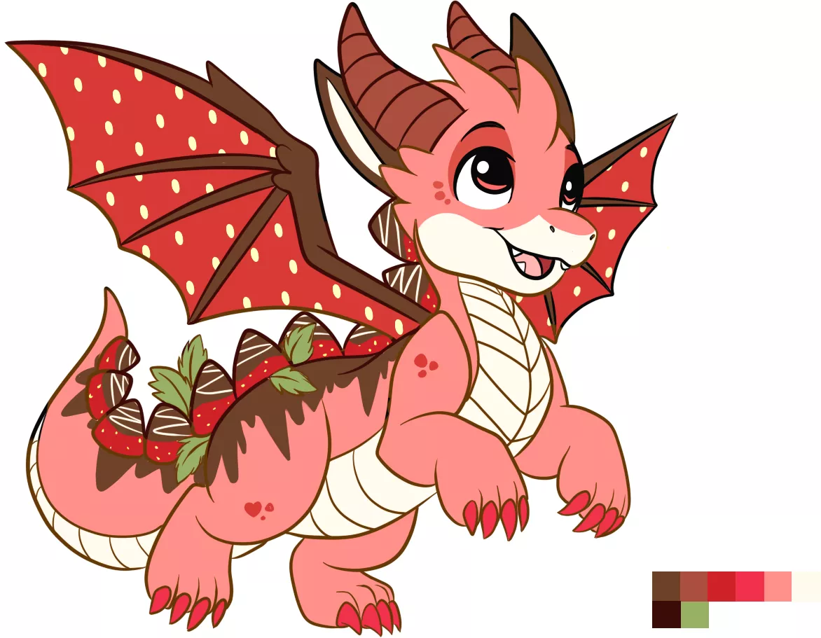 Chocolate Dipped Strawberry Dragon - Adoptable (Art & Design by Me!)
